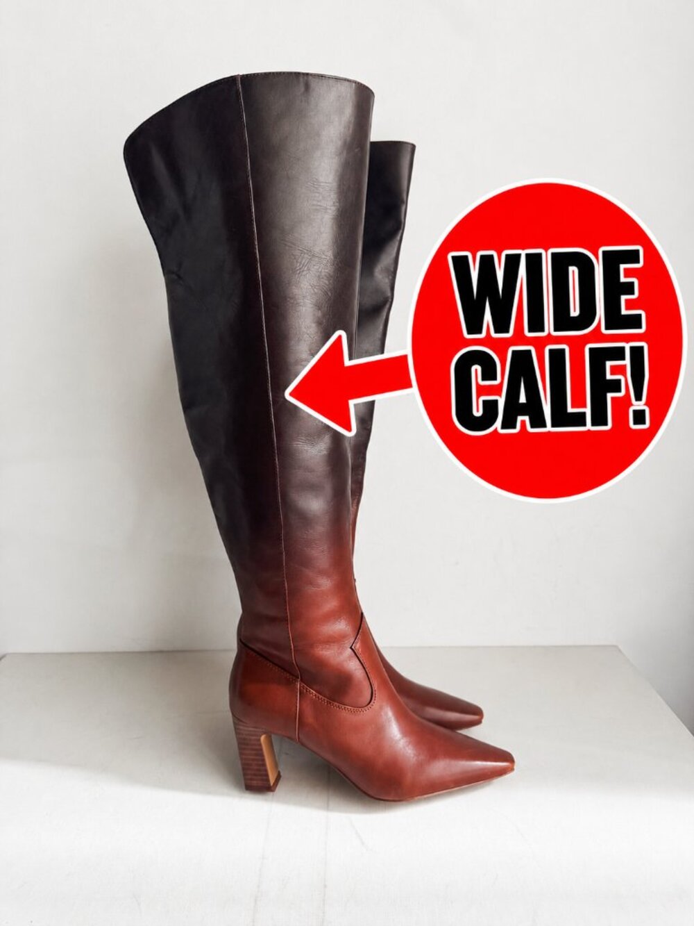 VINCE CAMUTO SHALIE 2 OVER-THE-KNEE BOOT Brown Ombré 7M WIDE CALF